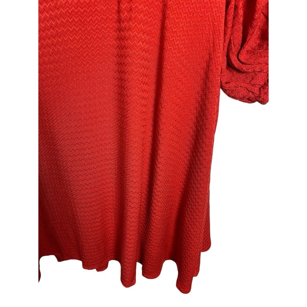 Band of the Free Josette Aurora Red Puff‎ Sleeve Boho Tie Back Dress Size NWT - Picture 6 of 8